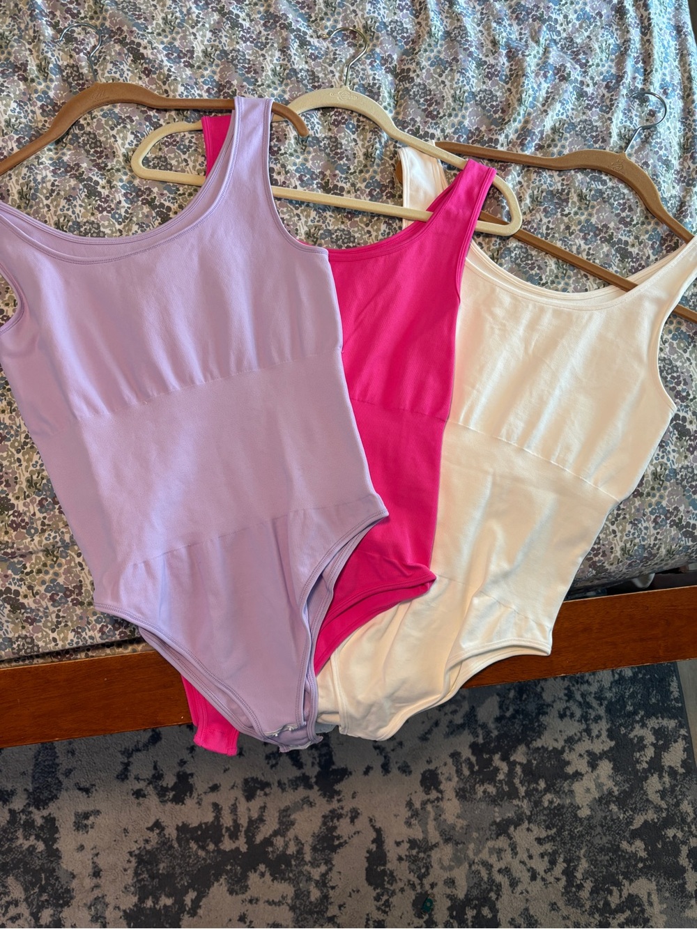 3pack  One-Piece Bodysuit - Lilac, Hot Pink, White